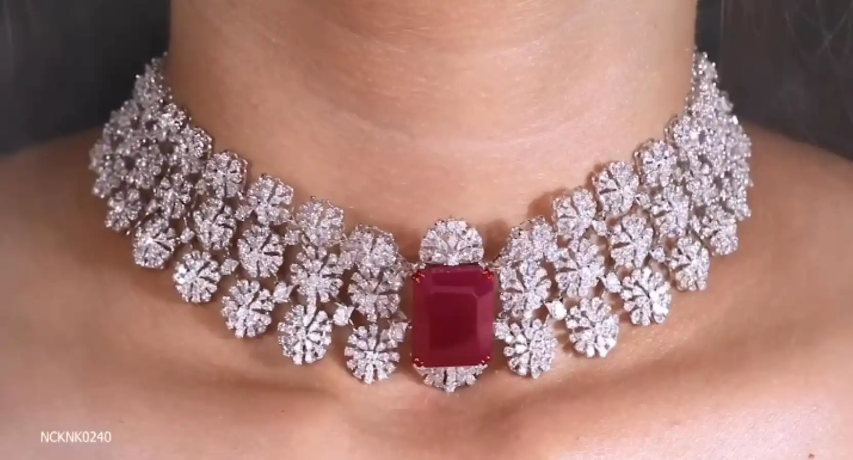 Natural Ruby & Diamond Choker - Image 2